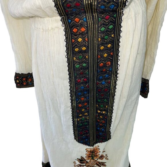 Island Tribe Womens Dress One Size Cream Hebesha Maxi With 2 Scarfs Belt - Picture 7 of 10